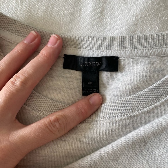 JCREW Light Gray Crew neck Sweatshirt with Bow Sleeves - Excellent Condition - Picture 4 of 7